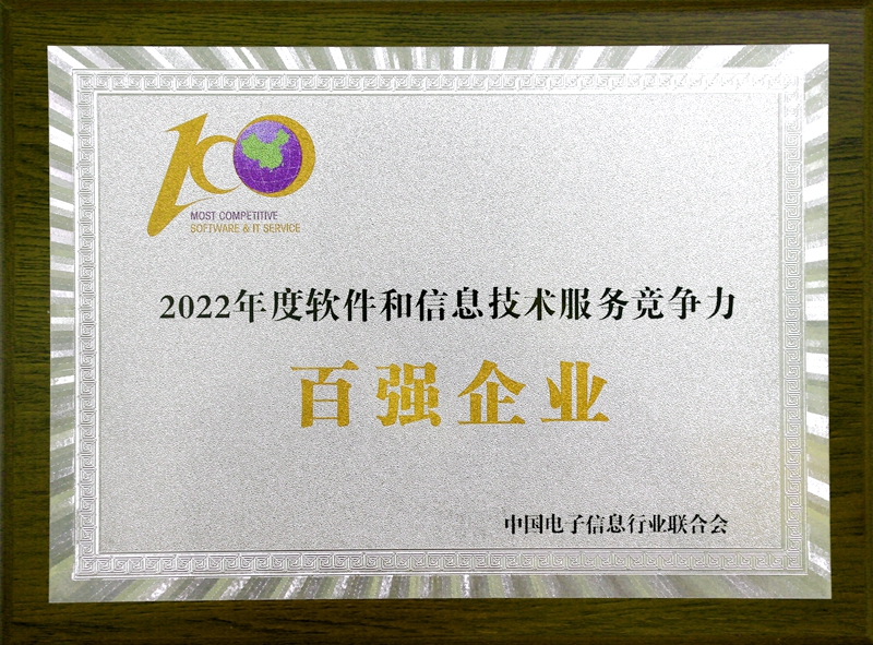 2022 年度软件和信息技术效劳竞争力百强企业